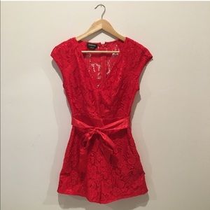 Bebe Satin and Lace Romper